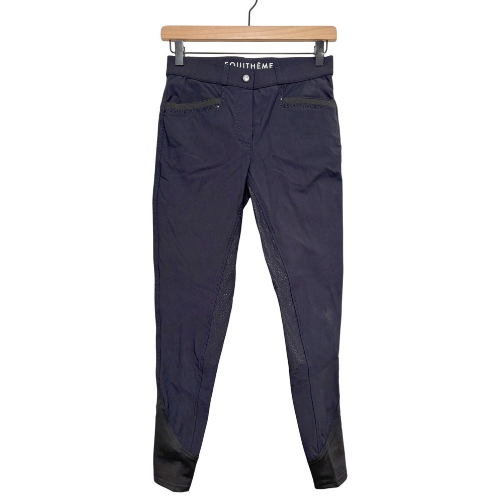 Equitheme Navy Blue Full Seat Equestrian Riding Breeches Pants Sz 24